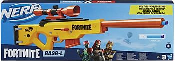 Nerf Fortnite BASR-L Bolt Action, Clip Fed Blaster Includes Removable Scope 6-Dart Clip and 12 Official Nerf Elite Darts