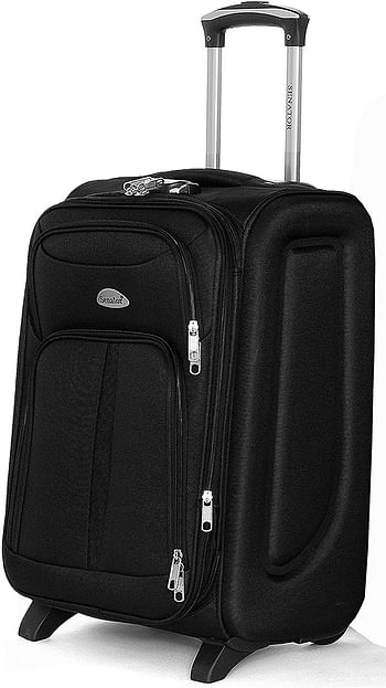 Senator Soft-Shell Checked Luggage 24 Inches Medium Suitcase for Unisex KH108 Ultra Lightweight Expandable EVA With Wheels 2 Checked Luggage 24-Inch - Black