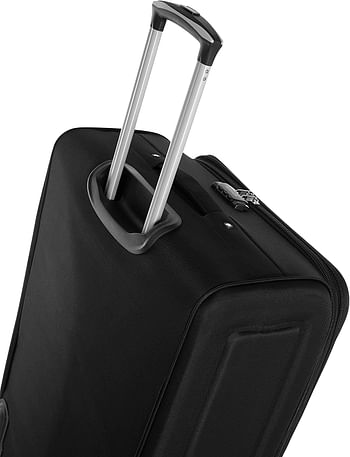 Senator Soft-Shell Checked Luggage 24 Inches Medium Suitcase for Unisex KH108 Ultra Lightweight Expandable EVA With Wheels 2 Checked Luggage 24-Inch - Black