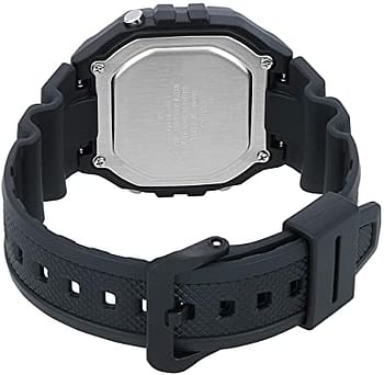 Casual Watch Quartz Movement for Men, Digital, Resin by Casio W-218H-1AVDF 43.2mm - Black