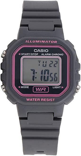 ساعة كاسيو للرجال كوارتز بشاشة رقمية وسوار من الراتنج LA-20WH-8ADF - رمادي