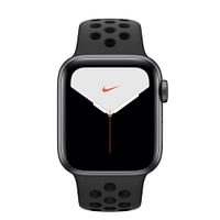 ساعة أبل نايك سيريس 5 ، جي بي إس ، ٤٠ ملم- هيكل رمادي من الألمنيوم مع أنثراسايت مع حزام رياضي نايكي أسود