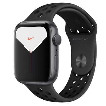 Apple Watch Nike Series 5 (44mm, GPS)- Silver Aluminum Case with Pure Platinum Black Nike Sport Band