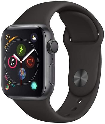 Apple watch Series 4, 40mm GPS Space Grey Aluminium Case with Black Sport Band