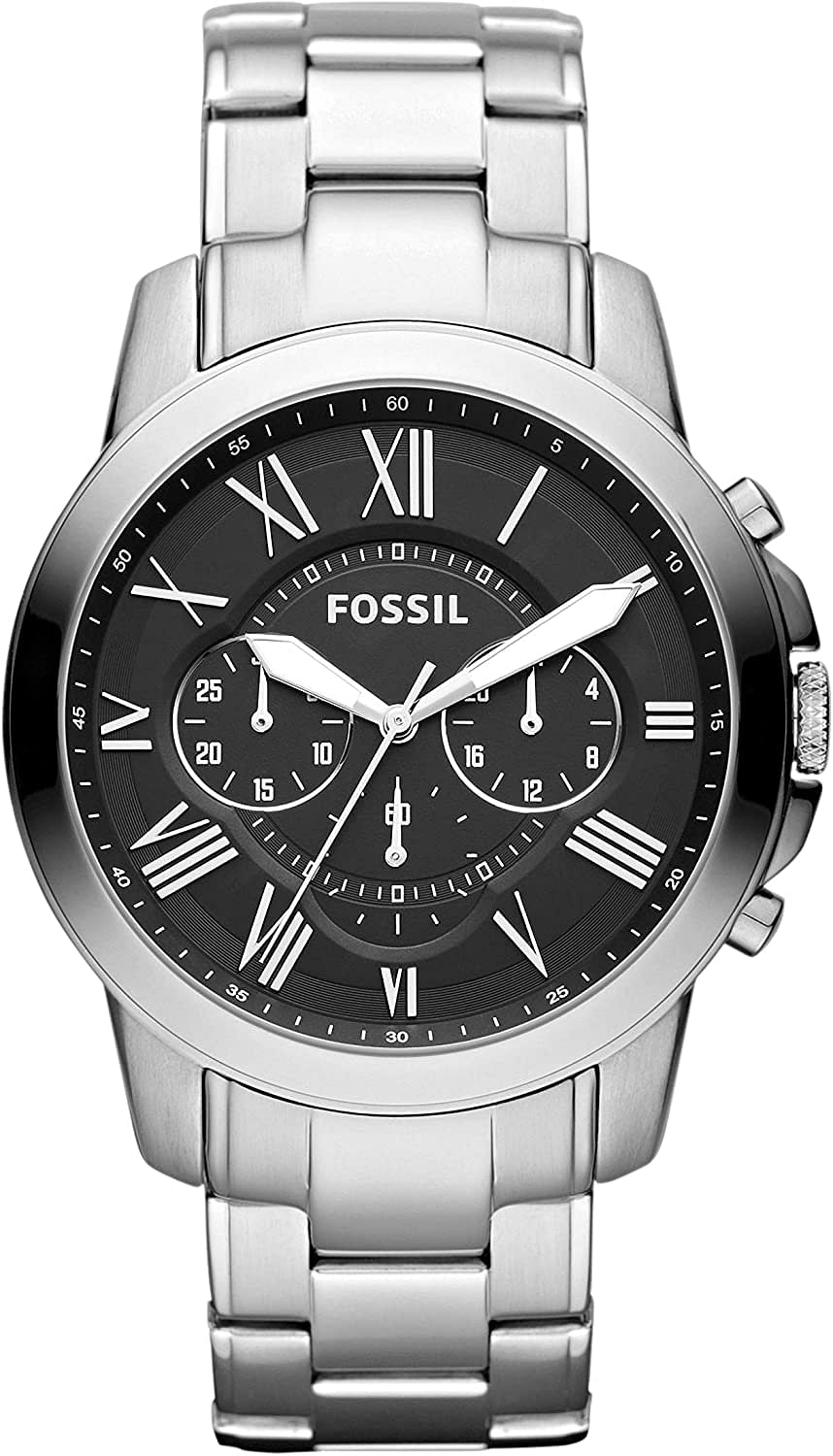 Fossil Mens Quartz Watch, Chronograph and Stainless Steel 44 mm