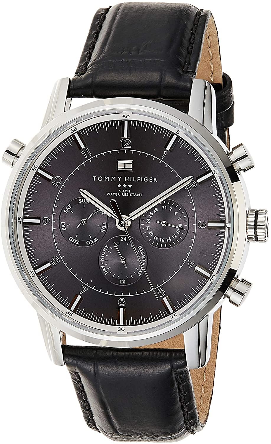 Tommy Hilfiger Harrison Men's Gray Dial Leather Chronograph Watch - 1790875