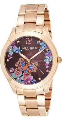 Akribos Xxiv Women's Analog Japanese-Quartz Watch With Stainless-Steel Strap Ak953Brg Rose Gold Band