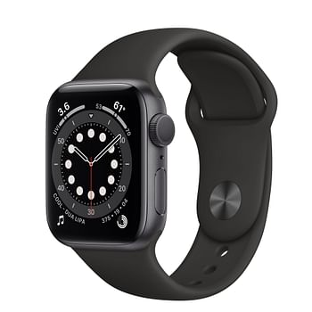 Apple Watch Series 6, 44mm, GPS, Space Grey Aluminum Case with Black Sport Band