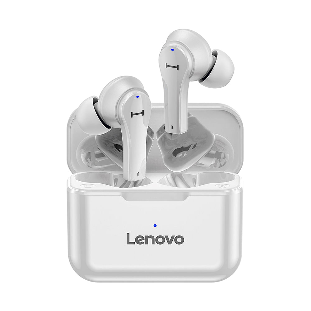 Lenovo QT82 Bluetooth Earphone TWS Wireless In-ear HiFi Music Stereo Headset IPX5 Sport Headset Touch Control Headphone (White)