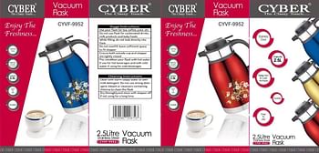 Cyber Stainless Steel Vacuum Flask, 2.5 Ltr - Red