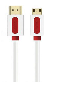 Promate Premium Compact HDMI to Mini-HDMI Cable, White/Red, one size