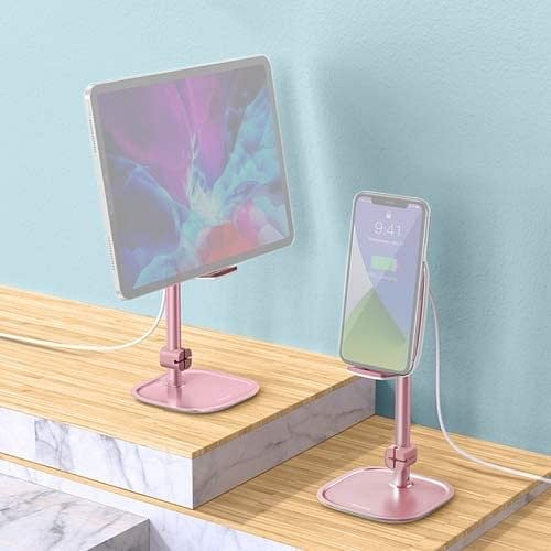 Baseus Literary Youth Desktop Bracket Telescopic + Wireless Charging Rose gold