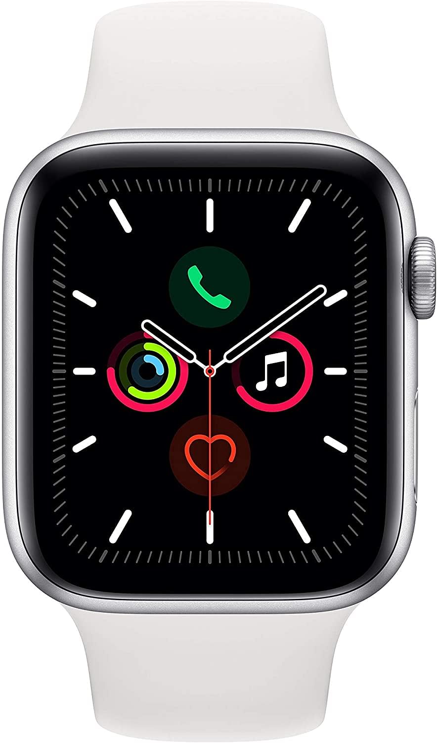 Apple Watch Series 5 (GPS - 44mm) Silver Aluminum Case with White Sport Band