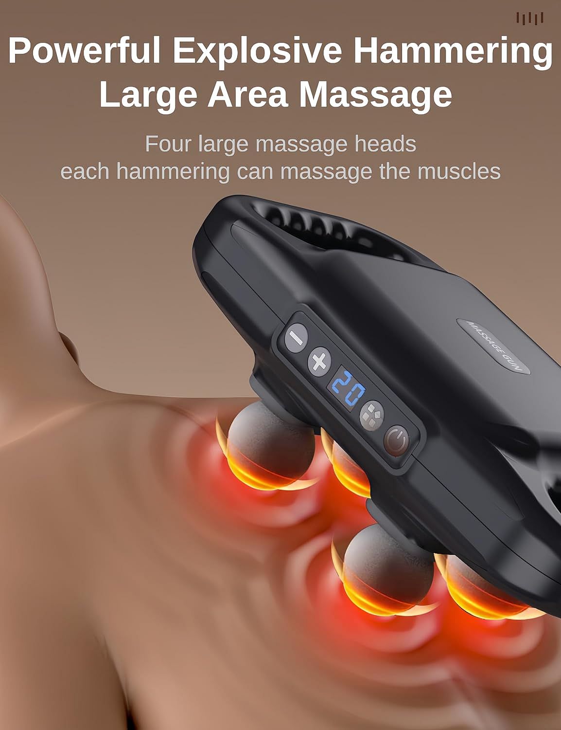 4-Head Massage Gun Deep Tissue Pro - Percussion Massager Gun