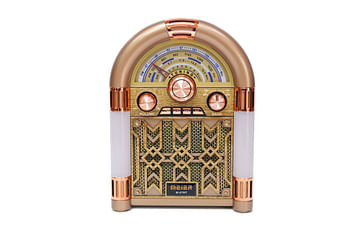 Meier M-68BT Portable 3-Band Am FM Sw Radio, TF Card and MP3 Player, Rechargeable Speaker, Bluetooth Retro Design The Stage Lights