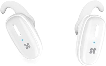 Promate True Wireless Earbuds Bluetooth v5.0, Portable Dual True Wireless Sweatproof Earbuds with HD Sound, Passive Noise Cancellation, Built-In Mic and 470mAh Charging Case, TrueBlue-3 White