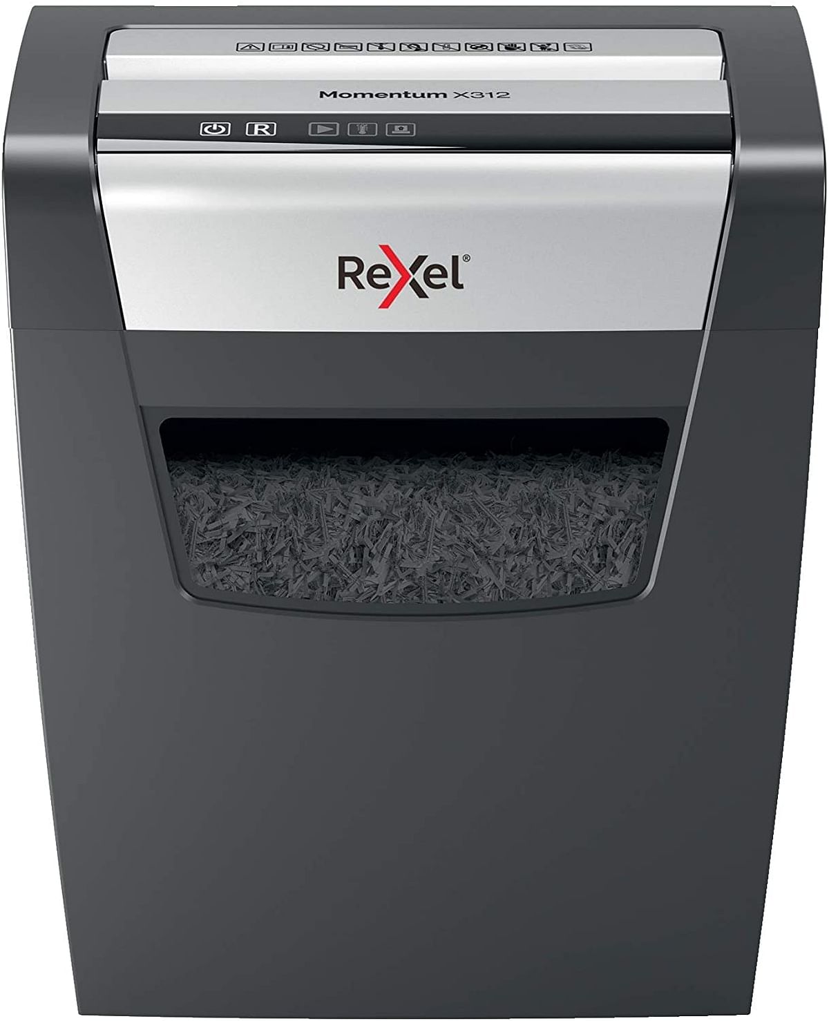 Rexel X308 8 sheets Momentum Cross Cut Paper Shredder, 15 Liter Bin - Black