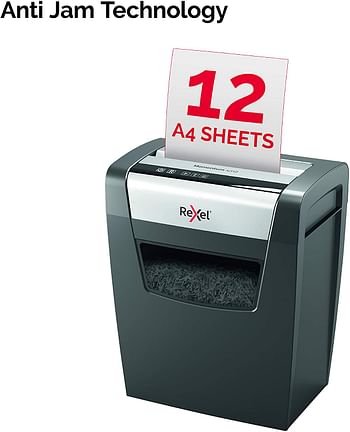 Rexel X308 8 sheets Momentum Cross Cut Paper Shredder, 15 Liter Bin - Black