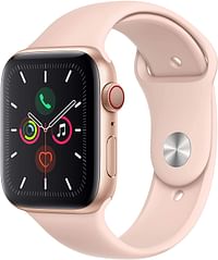 Apple Watch Series 5 (44mm, GPS + Cellular) Gold Aluminum Case with Pink Sand Sport Band