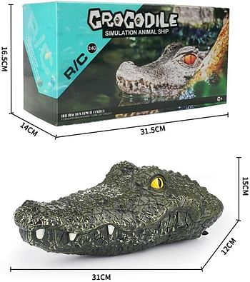 RC Electric Crocodile Simulation Crocodile Head Spoof Toy 2.4GHz RC Crocodile Boat with Remote Control Toy Party Gift Decoration for Swimming Pools