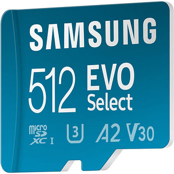 Samsung Micro SD Memory Card 512GB Evo Select With Adapter 160MB/S (MB-ME512SA/AM)