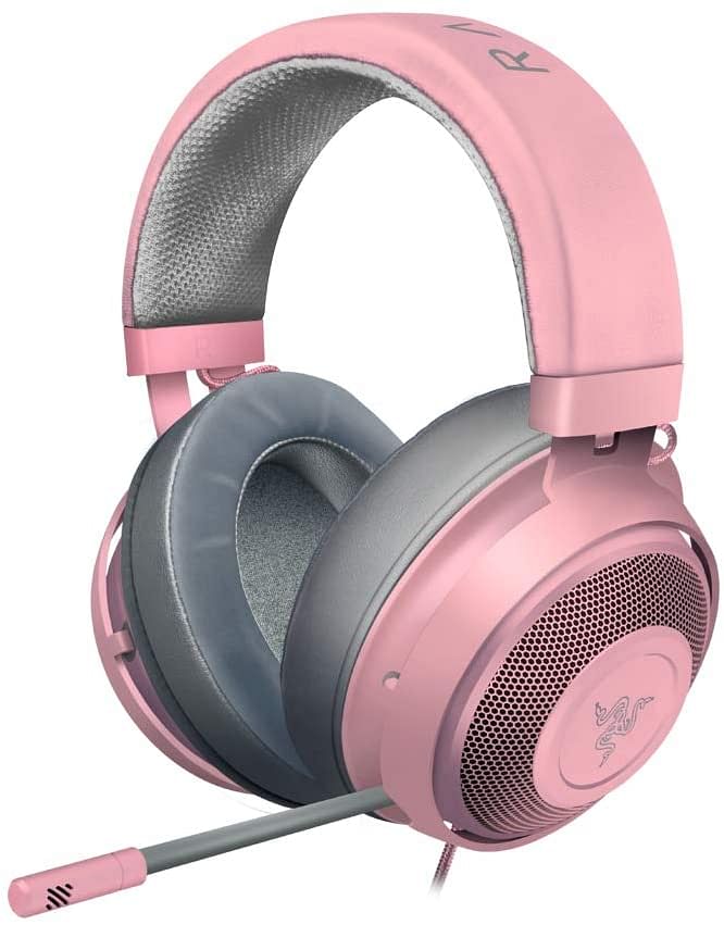 Razer Kraken Quartz Edition - Gaming Headphones for PC, PS4, Xbox One and Switch with 50 mm Drivers and Cooling Gel-Infused Cushions - Pink