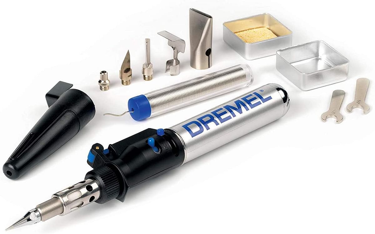 Dremel Versatip 2000 Cordless Soldering Iron - Butane Gas Soldering Kit With 6 Interchangeable Tips For Welding Wood Burning Pyrography Jewellery Making Arts And Crafts