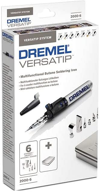 Dremel Versatip 2000 Cordless Soldering Iron - Butane Gas Soldering Kit With 6 Interchangeable Tips For Welding Wood Burning Pyrography Jewellery Making Arts And Crafts