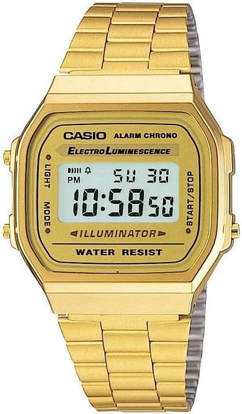 Casio Digital Dial Stainless Steel Watch - A168WG-9WDF