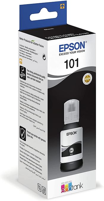 Epson 101 EcoTank Ink Bottle, Black Ink for Printer- Refill, 70ml