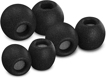 Comply Comfort Plus Tsx-500 Memory Foam Earphone Tips, Noise Reducing Replacement Earbud Tips, Secure Fit (S/M/L, 3 Pairs), 29-50200-11, Black