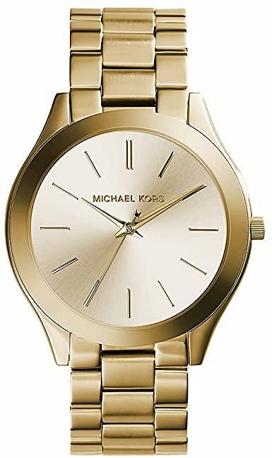 Michael Kors Women's Watch SLIM RUNRAY, 42 mm case size, Three Hand movement, Stainless Steel strap, MK3179 - Gold