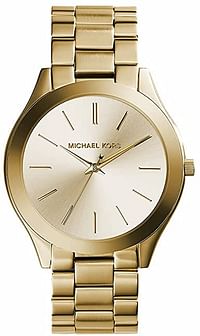 Michael Kors Women's Watch SLIM RUNRAY, 42 mm case size, Three Hand movement, Stainless Steel strap, MK3179 - Gold