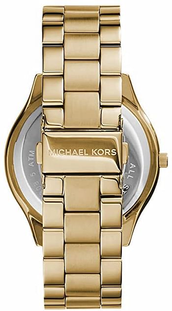 Michael Kors Women's Watch SLIM RUNRAY, 42 mm case size, Three Hand movement, Stainless Steel strap, MK3179 - Gold