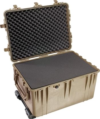 Pelican 1660 Transport Protector Case with Lid and Foam, Desert Tan