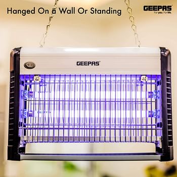 Geepas Fly and Insect Killer - Powerful Fly Zapper 10W UV Light - Electric Bug Zapper, Insect Killer, Fly Killer, Wasp Killer - Insect Killing Mesh Grid, with Detachable Hang-