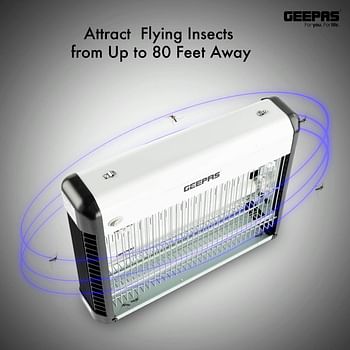 Geepas Fly and Insect Killer - Powerful Fly Zapper 10W UV Light - Electric Bug Zapper, Insect Killer, Fly Killer, Wasp Killer - Insect Killing Mesh Grid, with Detachable Hang-