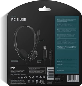 Sennheiser PC 8 USB Internet On-Ear Headset 504197 - Black