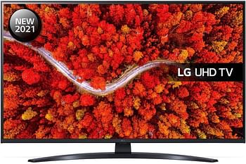 LG 43 Inch UP81 Series 4K UHD Active HDR ThinQ AI WebOS Smart TV With Crescent Stand, Freeview Play, Prime Video, Netflix, Disney+, Google Assistant, and Alexa Compatible 43UP81006LR Black
