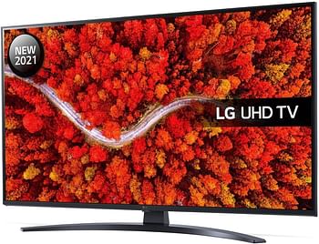 LG 43 Inch UP81 Series 4K UHD Active HDR ThinQ AI WebOS Smart TV With Crescent Stand, Freeview Play, Prime Video, Netflix, Disney+, Google Assistant, and Alexa Compatible 43UP81006LR Black