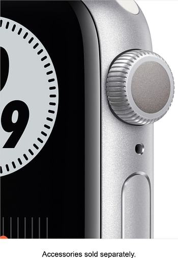 Apple Watch Series 6 + Nike (40mm, GPS) Silver Aluminium Case with Nike Sport Band Pure Platinum/Black