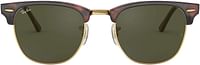 Ray-Ban Rb3016 Clubmaster Square Sunglasses 51 Millimeters Green Green