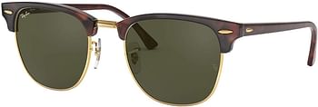 Ray-Ban Rb3016 Clubmaster Square Sunglasses 51 Millimeters Green Green