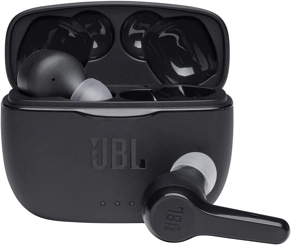 JBL Tune 215TWS True Wireless In-Ear Headphones, Pure Bass Sound, Built-In Mic, 25 Hours of Battery, Ultra-Comfortable Fit, Dual Connect, Voice Assistant, Fast USB Type-C - Black, JBLT215TWSBLK