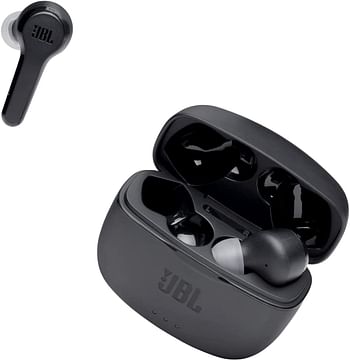 JBL Tune 215TWS True Wireless In-Ear Headphones, Pure Bass Sound, Built-In Mic, 25 Hours of Battery, Ultra-Comfortable Fit, Dual Connect, Voice Assistant, Fast USB Type-C - Black, JBLT215TWSBLK