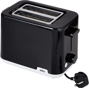 Braun Breakfast - Toaster HT 1010 BK 2 slots 8 Browning settings Bun warmer 900 Watts - Black