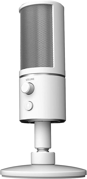 Razer Seiren X USB Streaming Microphone: Professional Grade - Built-in Shock Mount - Supercardiod Pick-Up Pattern - Anodized Aluminum - Mercury White, one Size