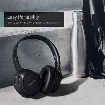 Panasonic RB HF520B Wireless Over Ear Headphones with 50 Hours Playtime, Lightweight, Built in Mic, Quick Charge, Bluetooth 5.0, Comfortable Fit - Black