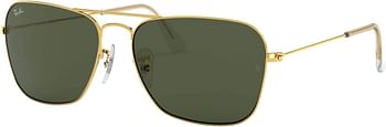 Ray-Ban Unisex-Adult Caravan Sunglasses Medium 55 Millimeters Arista Gold Green