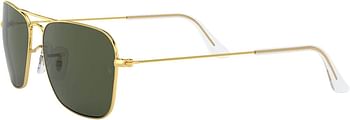 Ray-Ban Unisex-Adult Caravan Sunglasses Medium 55 Millimeters Arista Gold Green